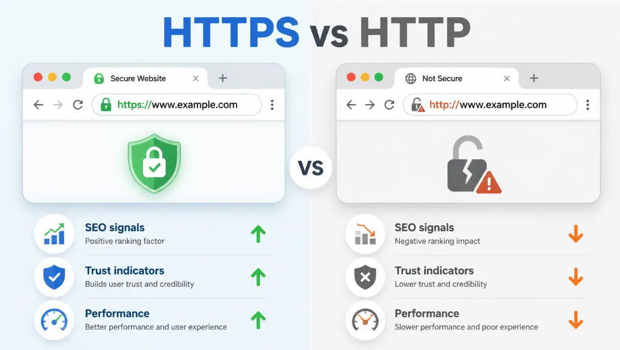 HTTPS vs HTTP comparison
