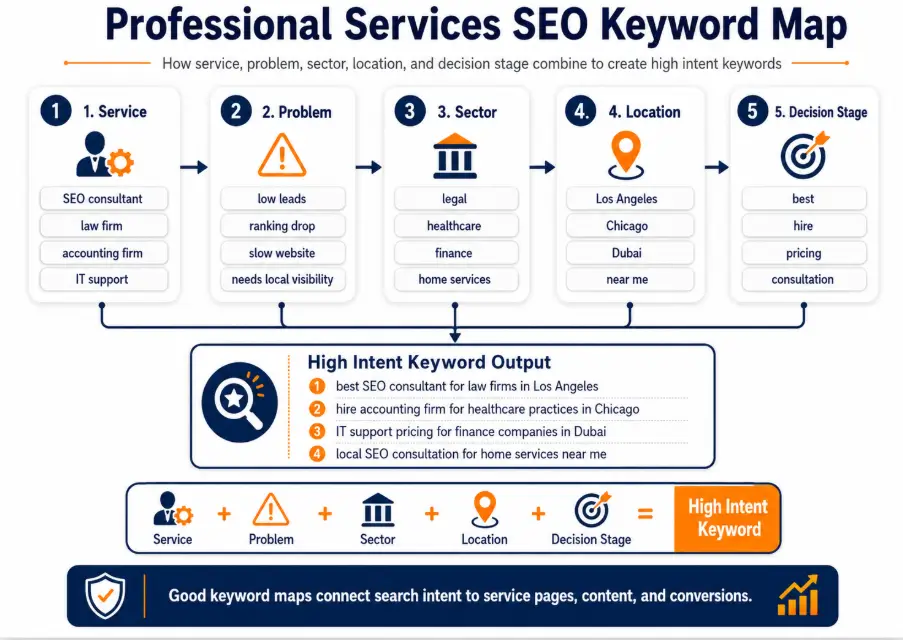 Professional services SEO keyword map